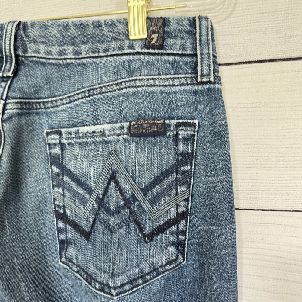 7 For All Mankind Womens Flared Jeans Size 28 Embroidered Pocket Western Rodeo‎ - Picture 6 of 7